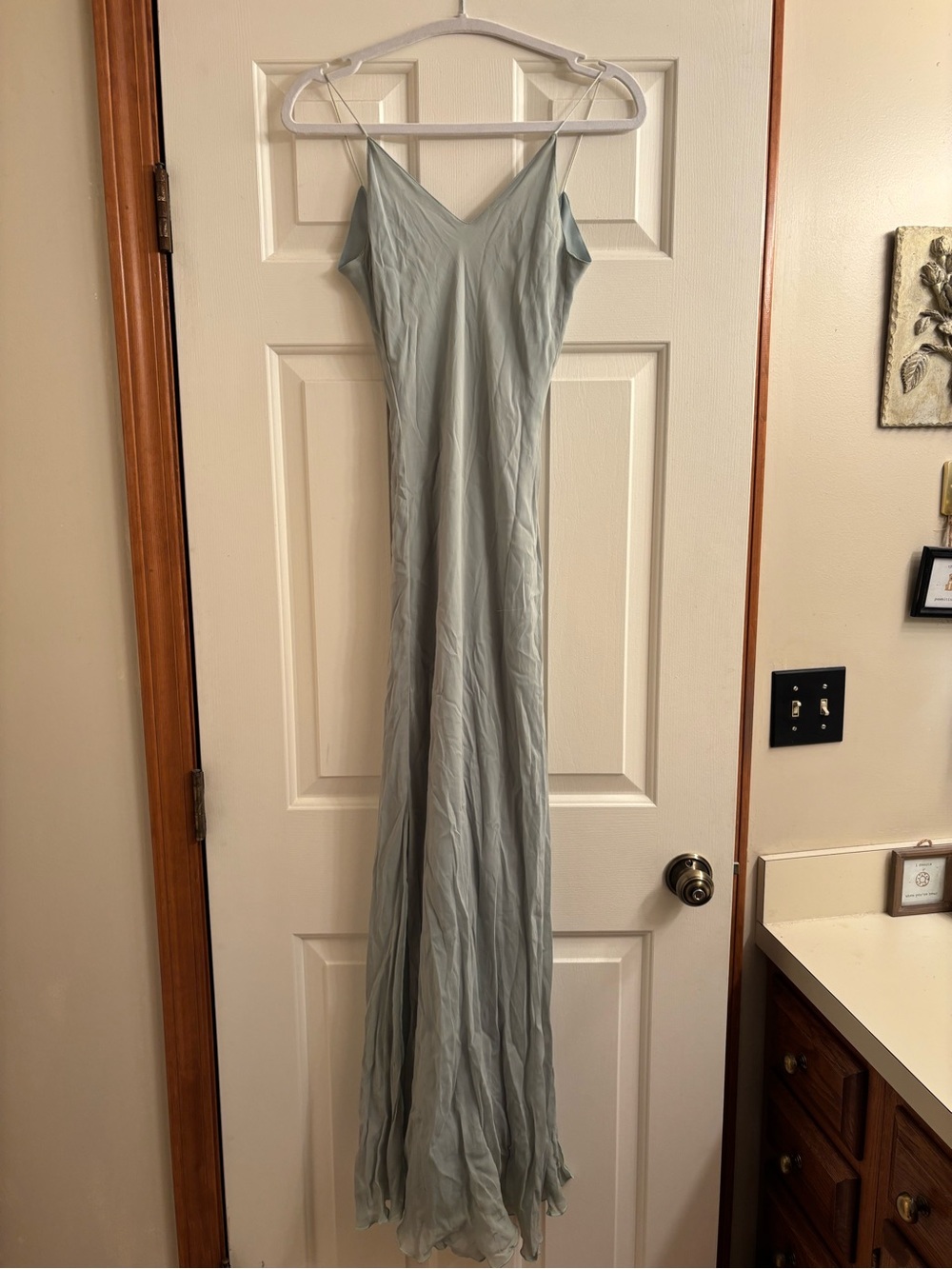 Y2K Sage Green Maxi Dress with V-Neck